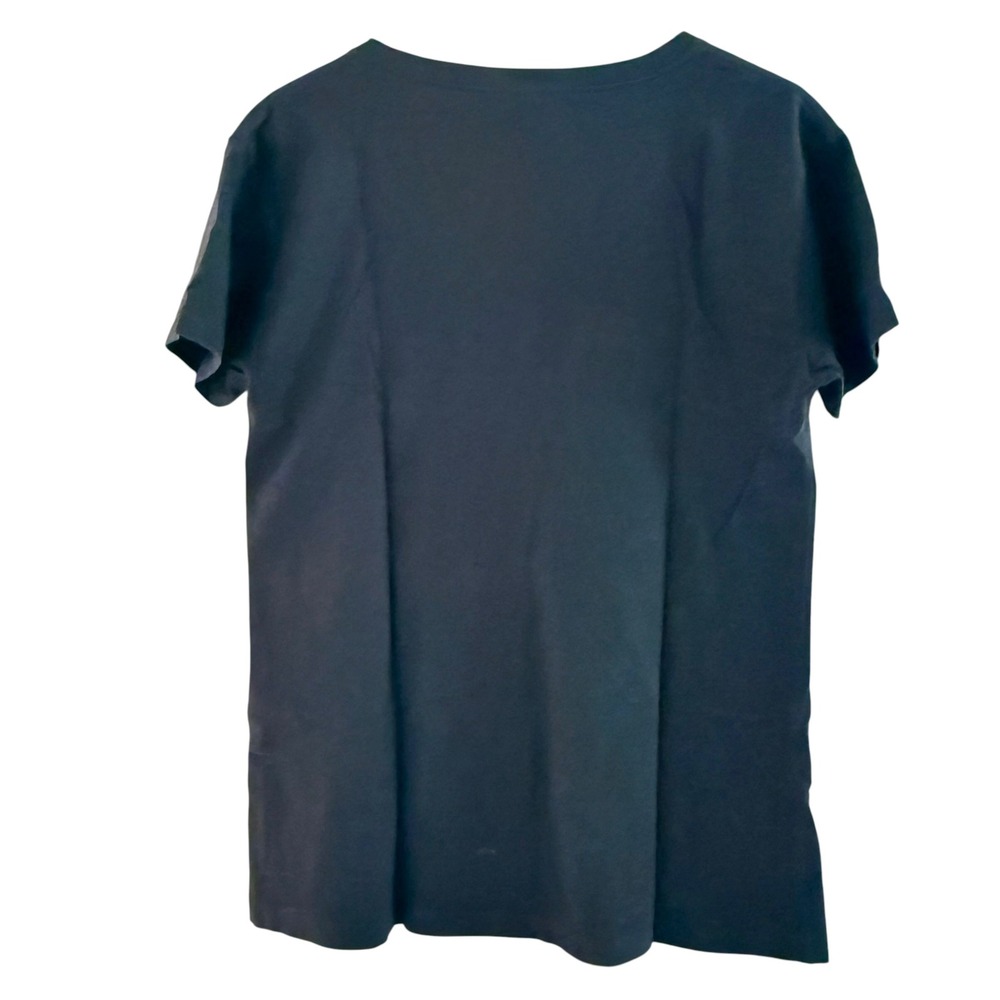 Next Level Apparel Cat Graphic T-Shirt Womens Large Navy Excellent V-Neck Tee - Picture 5 of 8